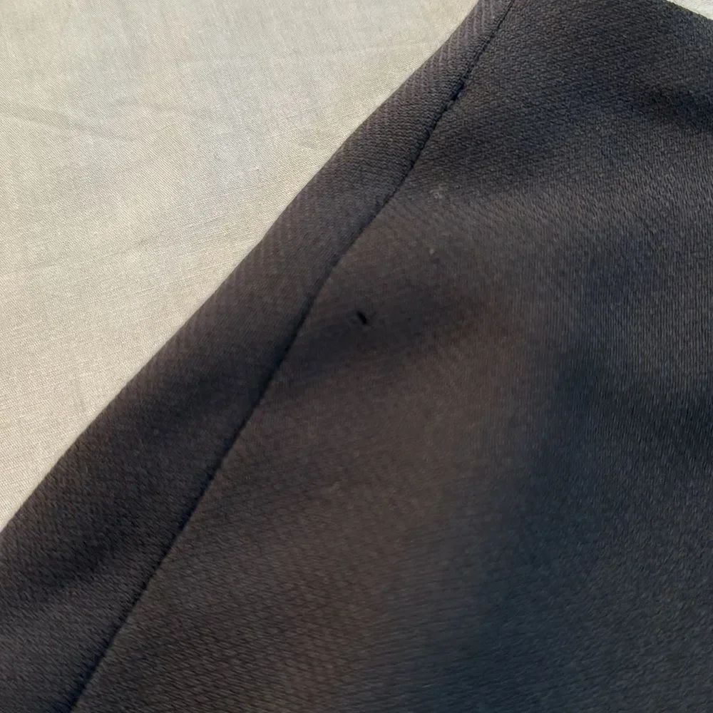 J. Crew black lined wool crepe suit skirt 21” long 13” waist zip back